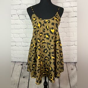 Show Me Your Mumu Bella Mini Dress Golden Graham Animal Print Lined Size‎ XS